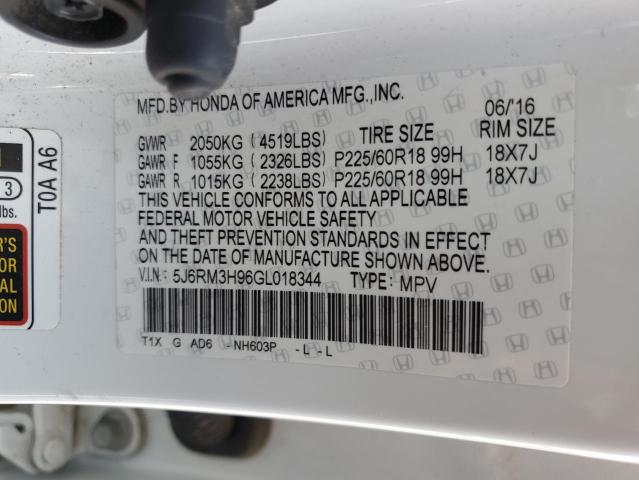 2016 HONDA CR-V 5J6RM3H96GL018344