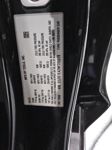 2022 TESLA MODEL 3 5YJ3E1EA2NF288019