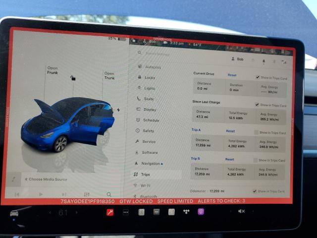 2023 TESLA MODEL Y 7SAYGDEE1PF918350