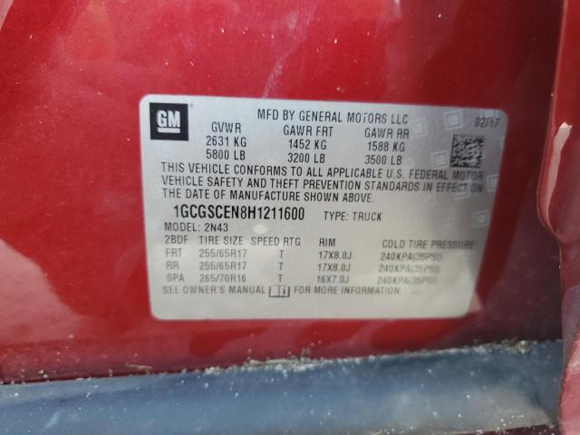 2017 CHEVROLET COLORADO L 1GCGSCEN8H1211600