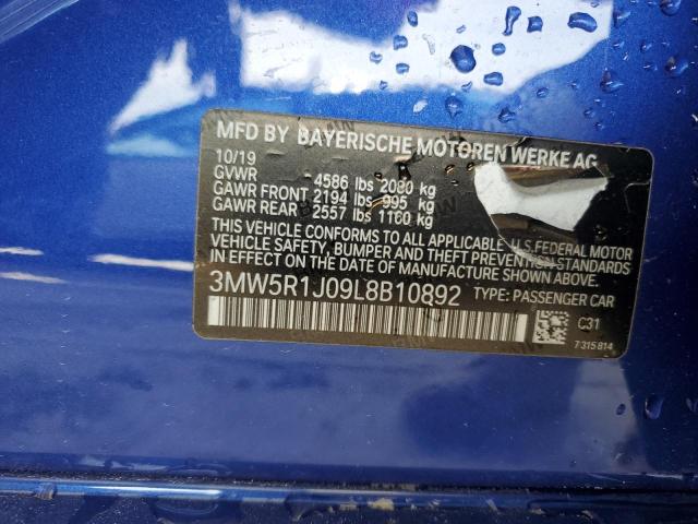 2020 BMW 330I 3MW5R1J09L8B10892