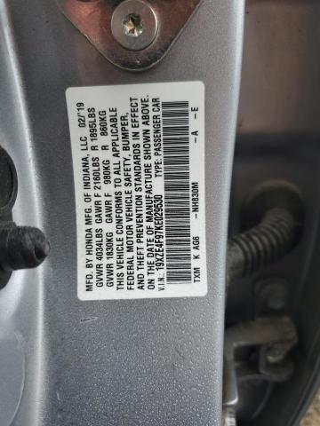 2019 HONDA INSIGHT TO 19XZE4F97KE029530