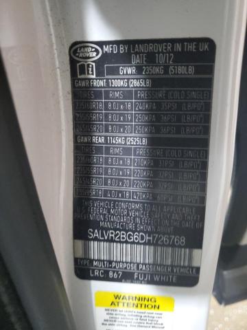 2013 LAND ROVER RANGE ROVE - SALVR2BG6DH726768