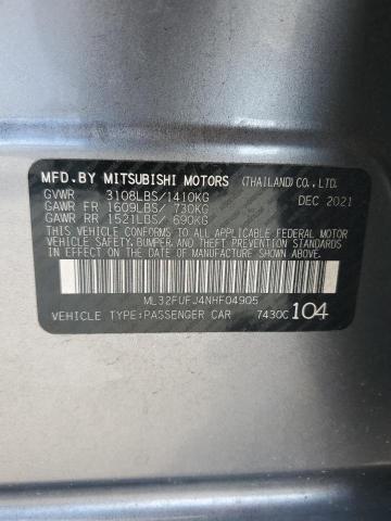 2022 MITSUBISHI MIRAGE G4 ML32FUFJ4NHF04905