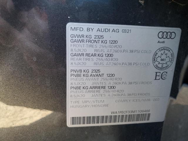 2021 AUDI Q3 TECHNIK WA1FECF33M1106466