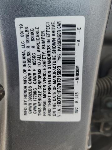 2019 HONDA CIVIC EX - 19XFC1F37KE215023