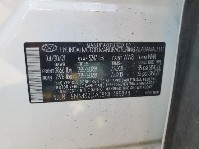 2022 HYUNDAI SANTA FE S 5NMS2DAJ8NH385848