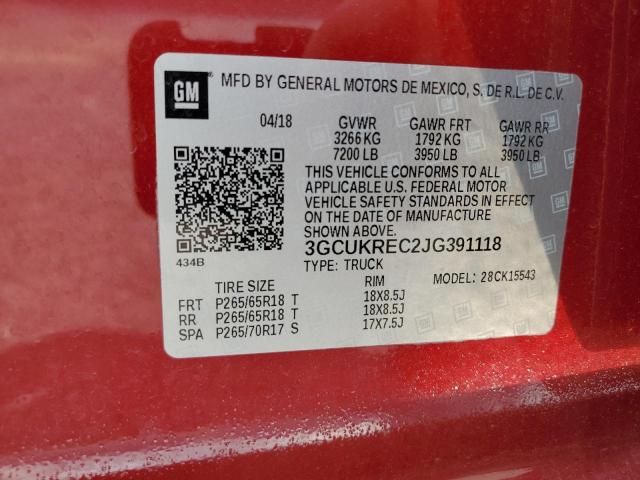 2018 CHEVROLET SILVERADO 3GCUKREC2JG391118
