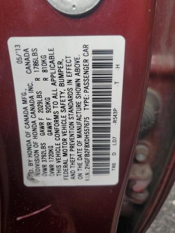 2013 HONDA CIVIC EX - 2HGFB2F8XDH557675
