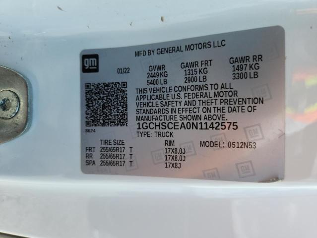 2022 CHEVROLET COLORADO L 1GCHSCEA0N1142575