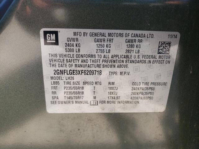 2015 CHEVROLET EQUINOX LT 2GNFLGE3XF6209718