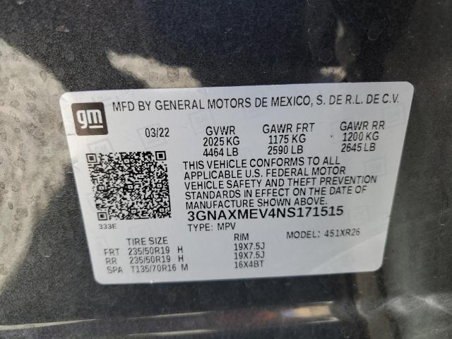2022 CHEVROLET EQUINOX RS 3GNAXMEV4NS171515