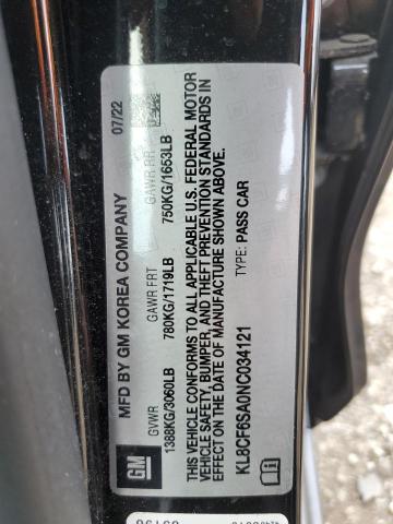 2022 CHEVROLET SPARK 2LT KL8CF6SA0NC034121