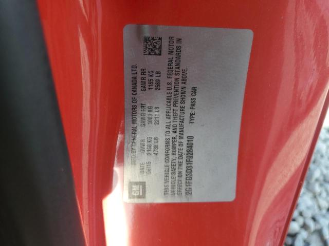 2015 CHEVROLET CAMARO LT 2G1FD3D31F9284010