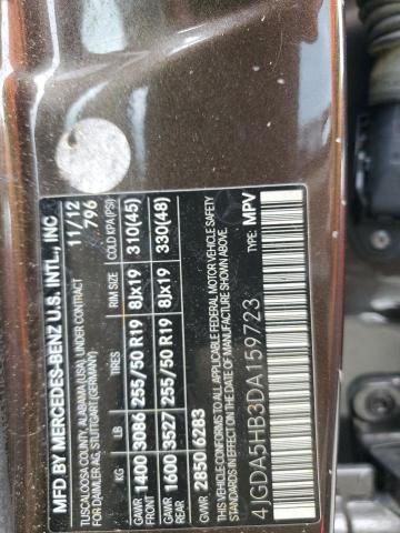 2013 MERCEDES-BENZ ML 350 4MA - 4JGDA5HB3DA159723