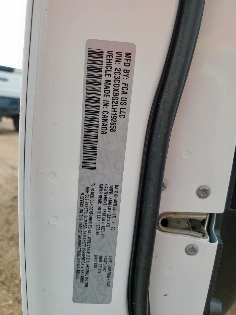2020 DODGE CHARGER SX 2C3CDXBG2LH192658
