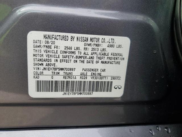2021 INFINITI Q50 LUXE JN1EV7BP5MM700897
