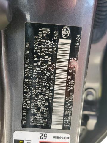 2018 TOYOTA CAMRY L 4T1B11HK2JU050356