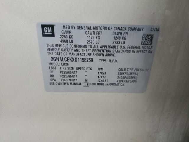 2016 CHEVROLET EQUINOX LT - 2GNALCEKXG1158259