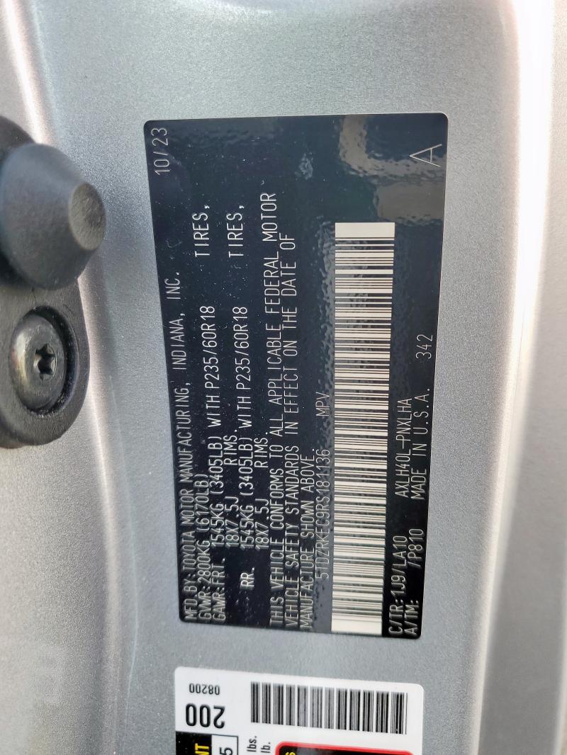 2024 TOYOTA SIENNA LIM 5TDZRKEC9RS181136