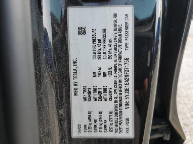 2022 TESLA MODEL 3 5YJ3E1EA2NF371756