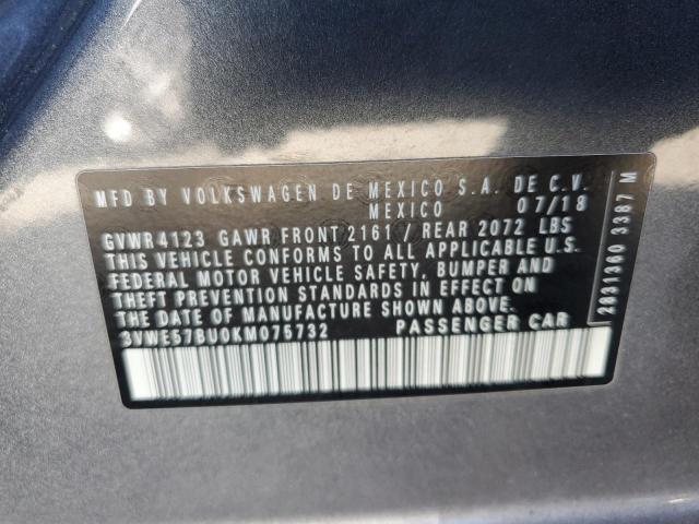 2019 VOLKSWAGEN JETTA SEL 3VWE57BU0KM075732