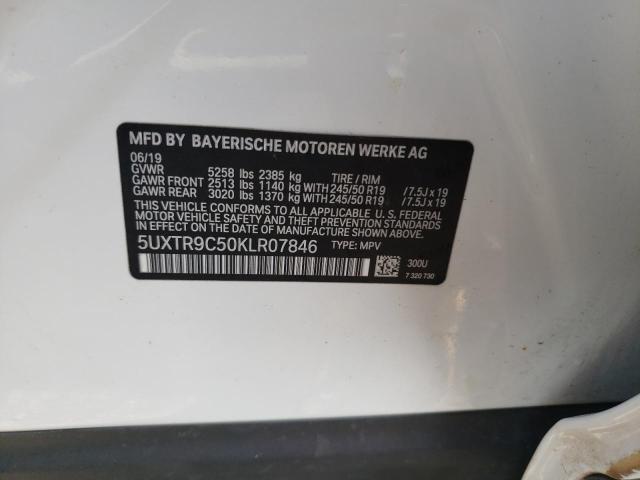 2019 BMW X3 XDRIVE3 5UXTR9C50KLR07846
