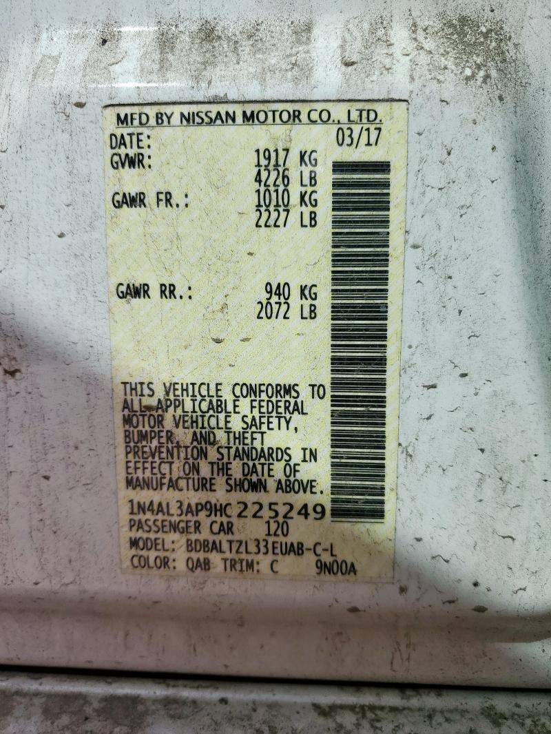2017 NISSAN ALTIMA 2.5 - 1N4AL3AP9HC225249