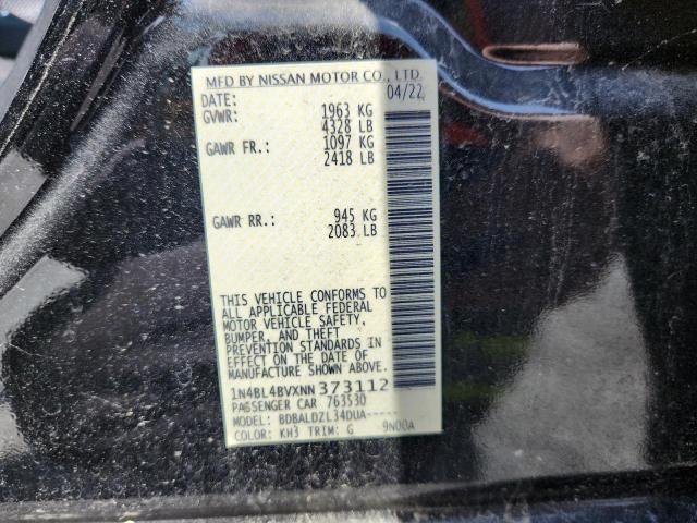 2022 NISSAN ALTIMA S 1N4BL4BVXNN373112