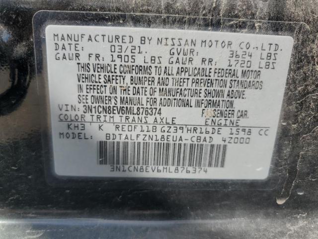 2021 NISSAN VERSA SV 3N1CN8EV6ML876374