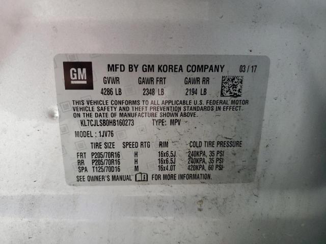 2017 CHEVROLET TRAX 1LT - KL7CJLSB0HB160273