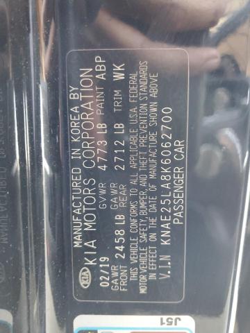 2019 KIA STINGER PR KNAE25LA8K6062700