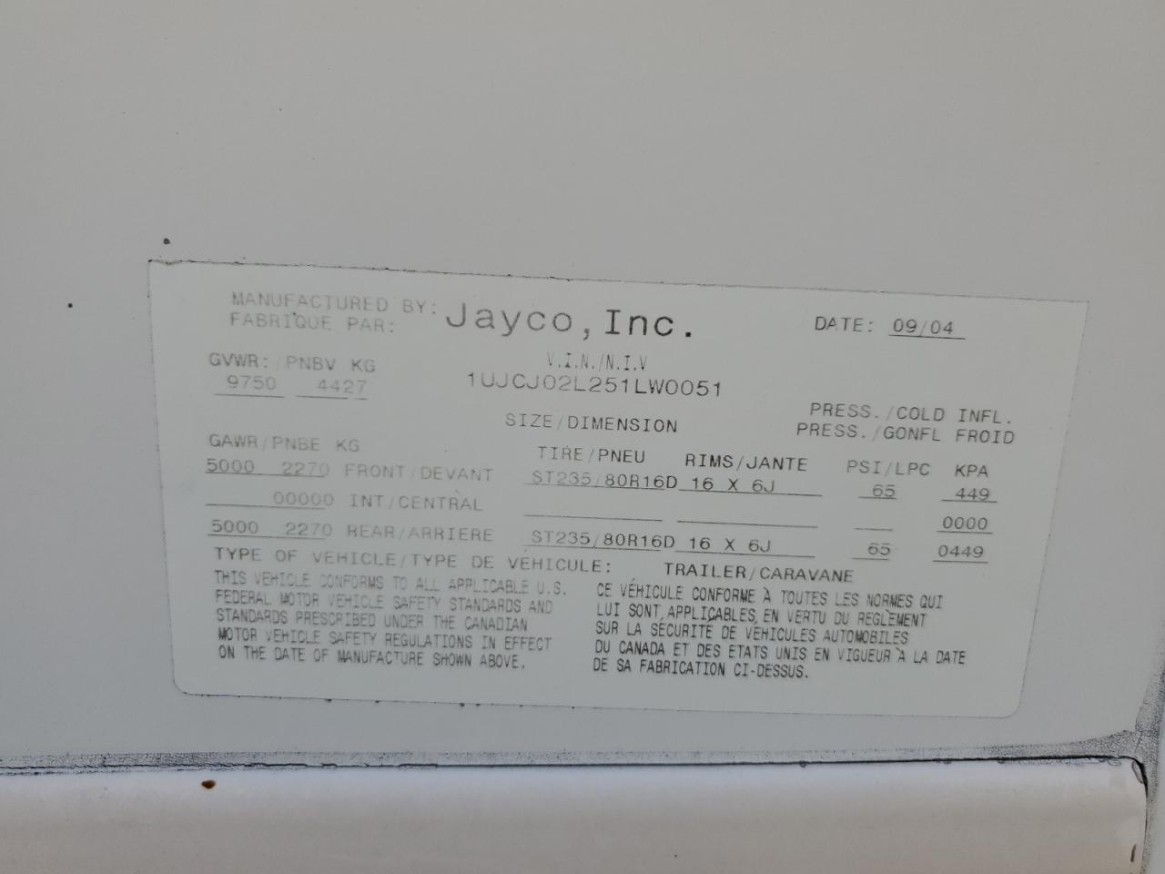 Lot #3212612313 2005 JAYCO EAGLE