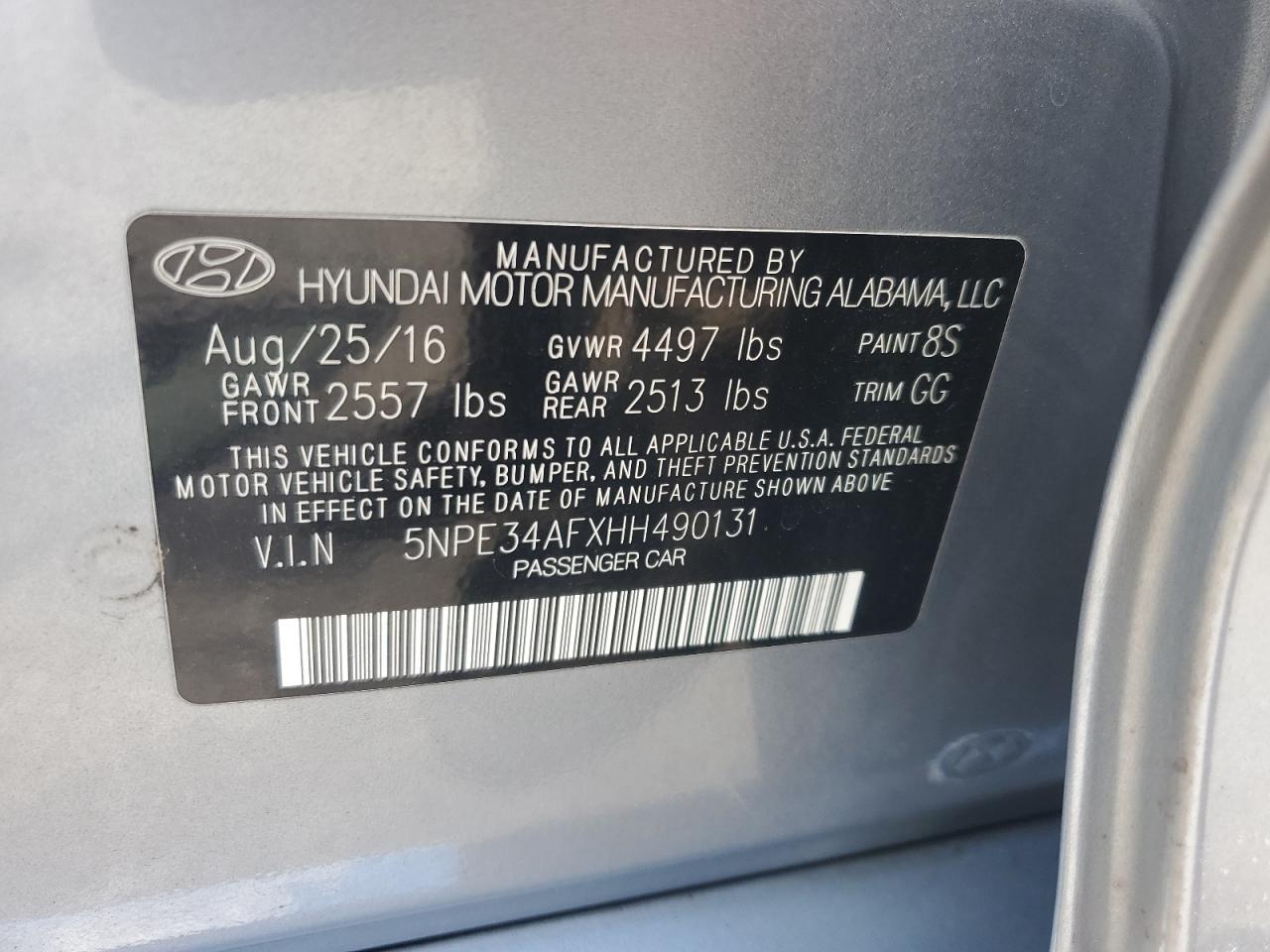 Lot #3257368777 2017 HYUNDAI SONATA SPORT