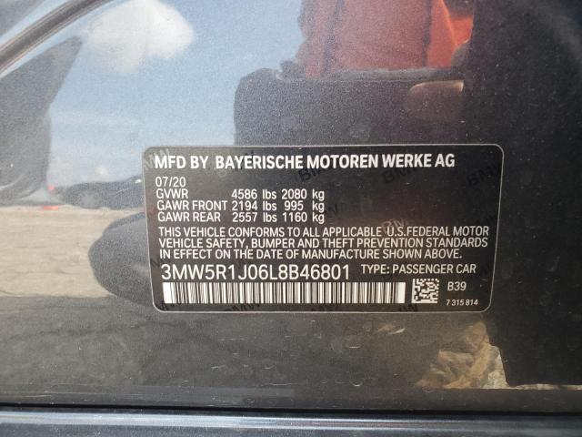 2020 BMW 330I 3MW5R1J06L8B46801