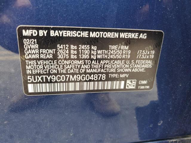 2021 BMW X3 XDRIVEM - 5UXTY9C07M9G04878