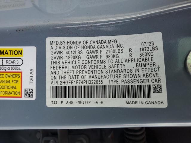 2023 HONDA CIVIC EX 2HGFE1F74PH322055
