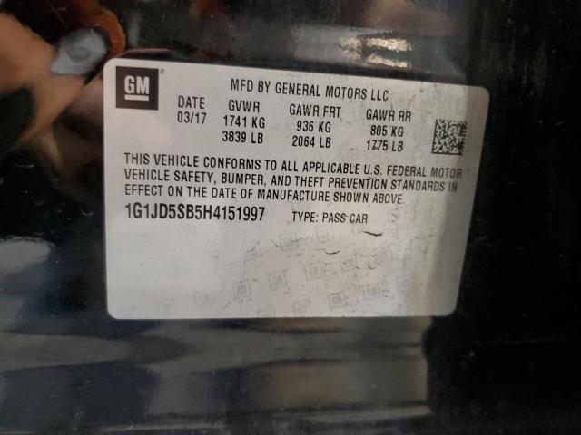 2017 CHEVROLET SONIC LT 1G1JD5SB5H4151997