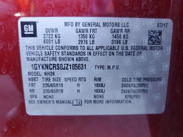 2018 CADILLAC XT5 LUXURY - 1GYKNCRS0JZ105631