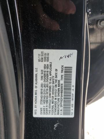 2017 HONDA RIDGELINE 5FPYK3F64HB028978