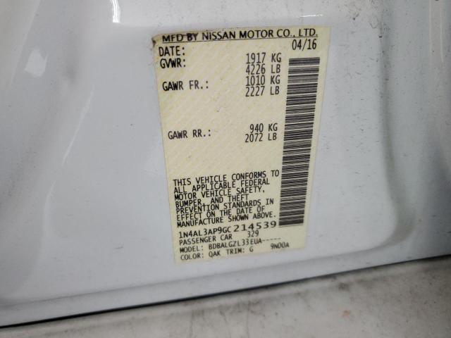2016 NISSAN ALTIMA 2.5 1N4AL3AP9GC214539