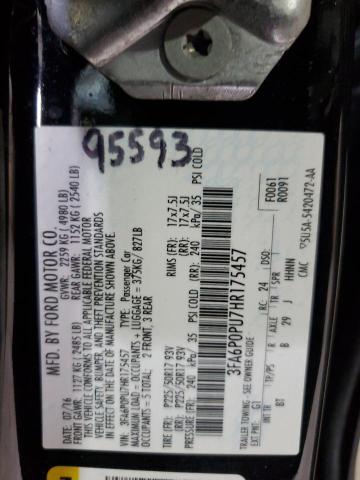 2017 FORD FUSION SE - 3FA6P0PU7HR175457