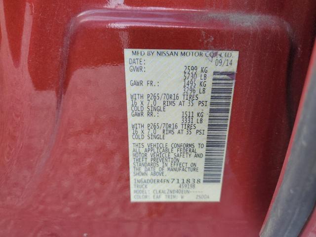 2015 NISSAN FRONTIER S - 1N6AD0ER4FN711838