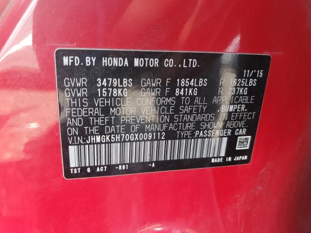 2016 HONDA FIT EX JHMGK5H70GX009112