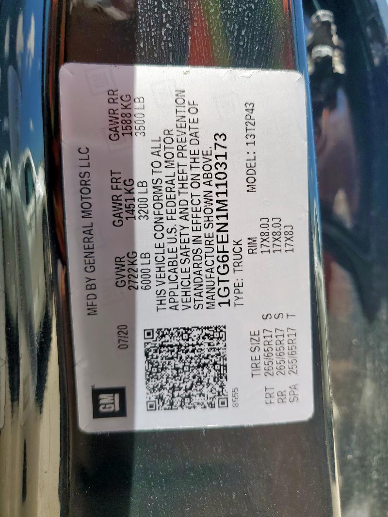2021 GMC CANYON AT4 1GTG6FEN1M1103173