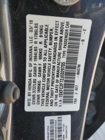 2018 HONDA CIVIC EX 19XFC2F72JE029705