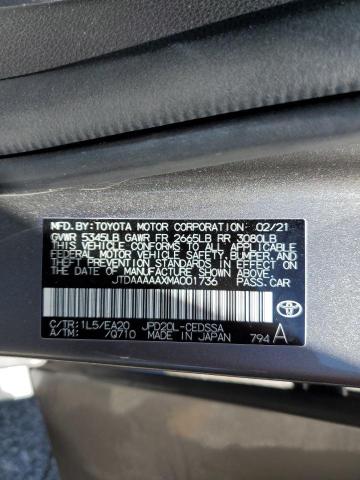 2021 TOYOTA MIRAI XLE JTDAAAAAXMA001736