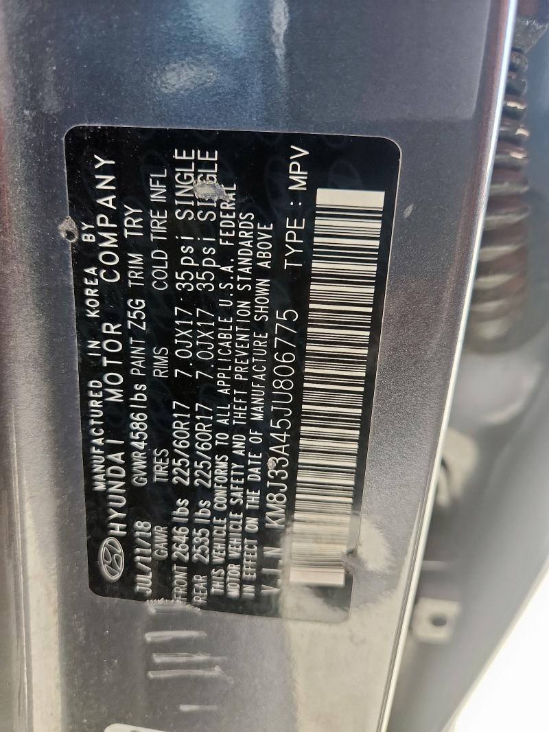 2018 HYUNDAI TUCSON SEL - KM8J33A45JU806775