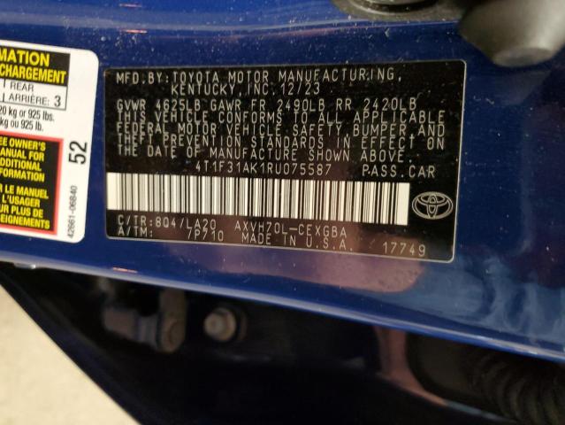 2024 TOYOTA CAMRY XLE 4T1F31AK1RU075587