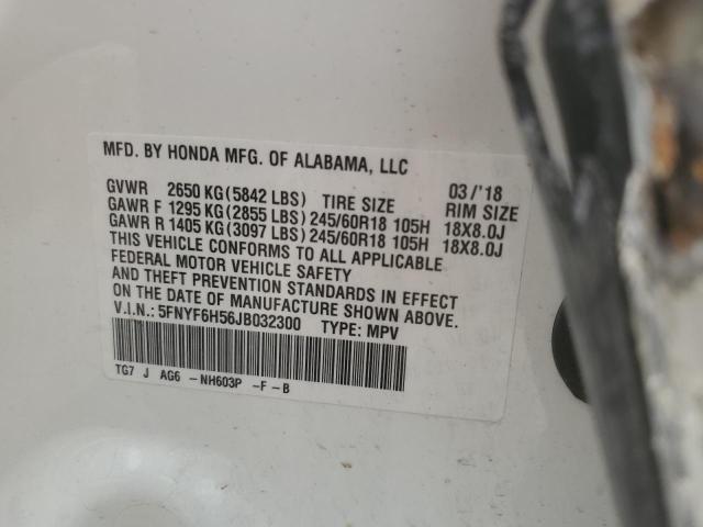 2018 HONDA PILOT EXL 5FNYF6H56JB032300